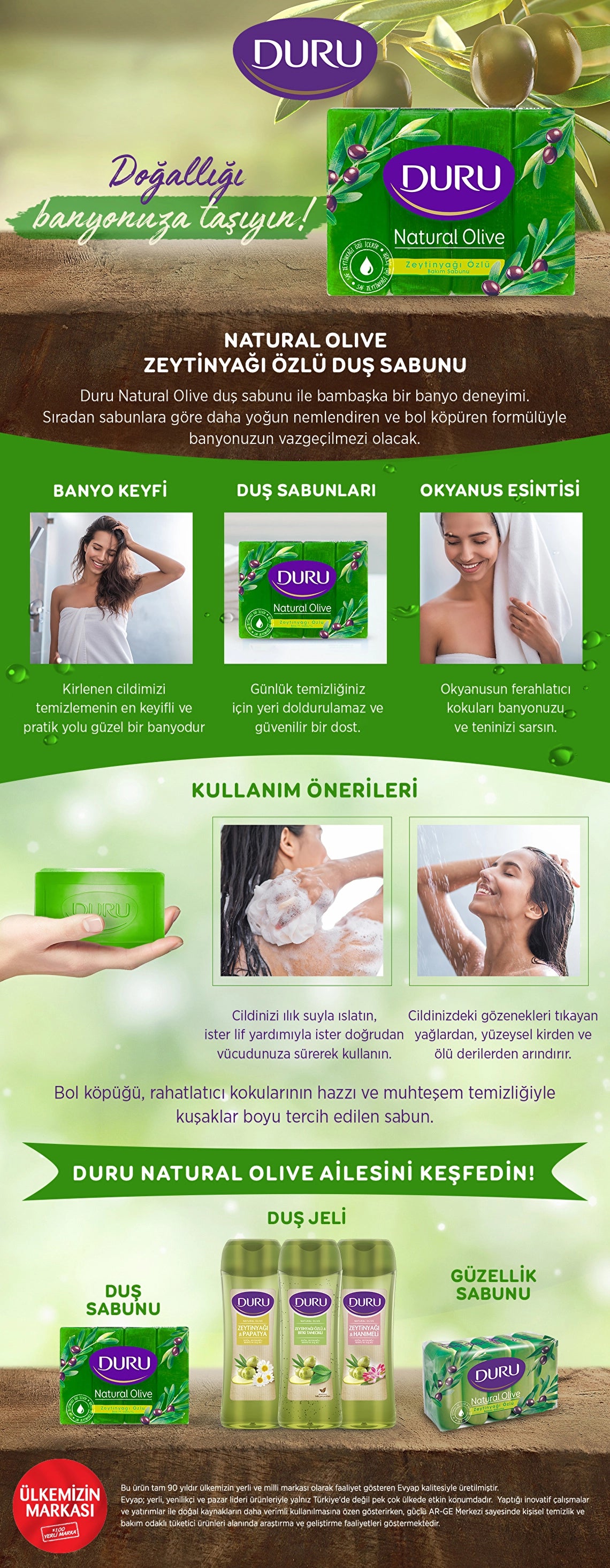 Duru Natural Olive Olive Oil Shower Soap 150 gr x 4