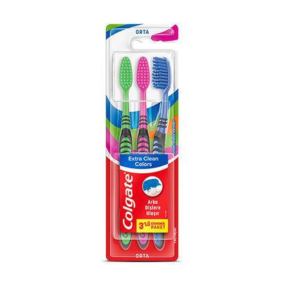 Colgate Extra Clean Colors 3-pack Toothbrush