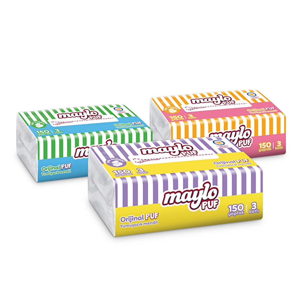 Maylo Puff Wipes 150 Pcs (Assorted)