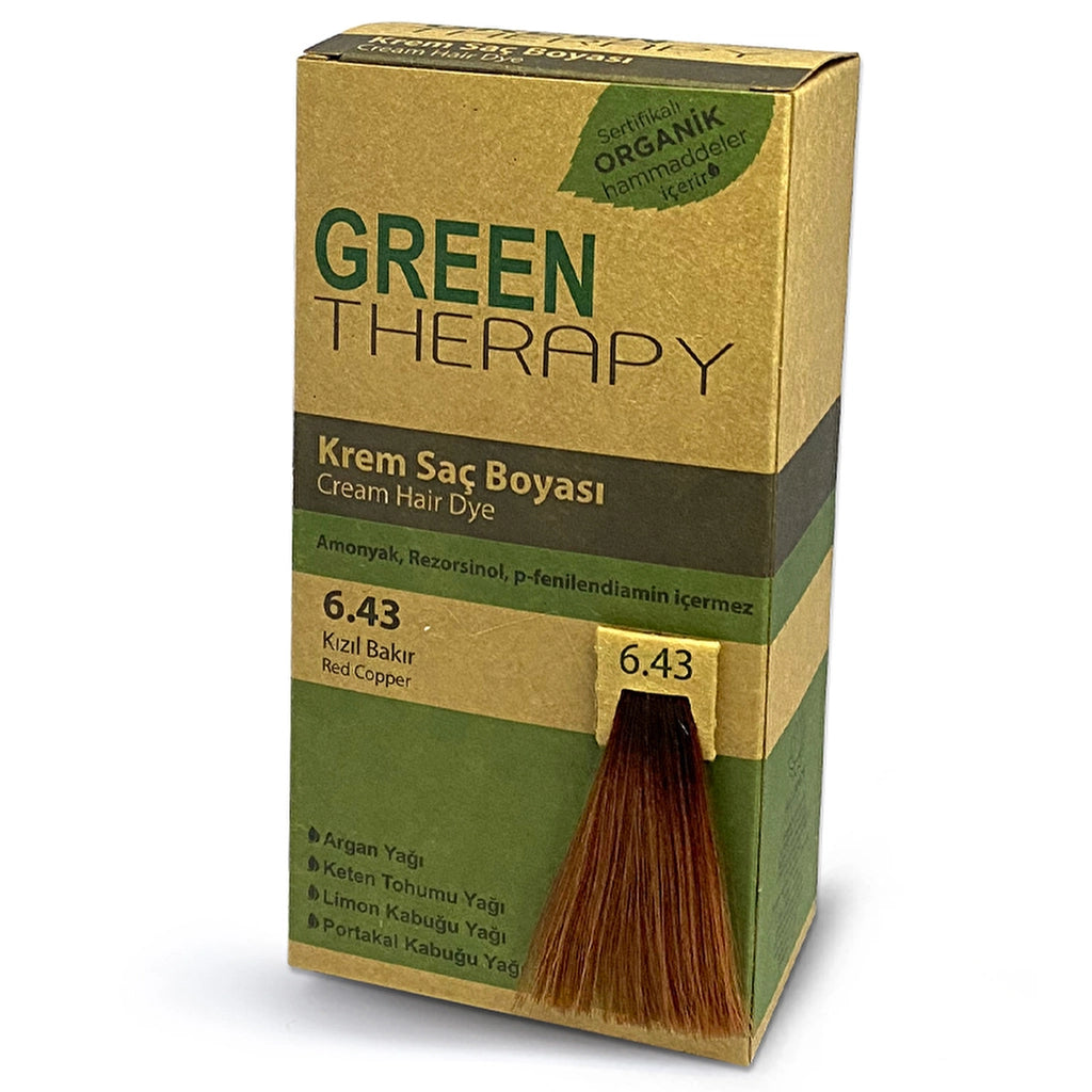 Green Therapy Cream Hair Dye 6.43 Red Copper