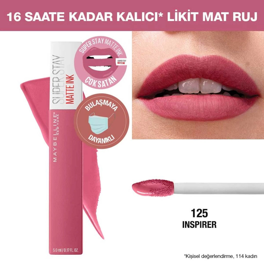 Maybelline New York Super Stay Matte Ink City Edition Liquid Matte Lipstick 125 Inspirer