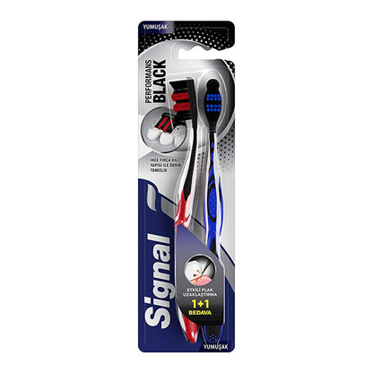 Signal Performance Black Effective Plaque Removal Toothbrush 1+1 (Soft)