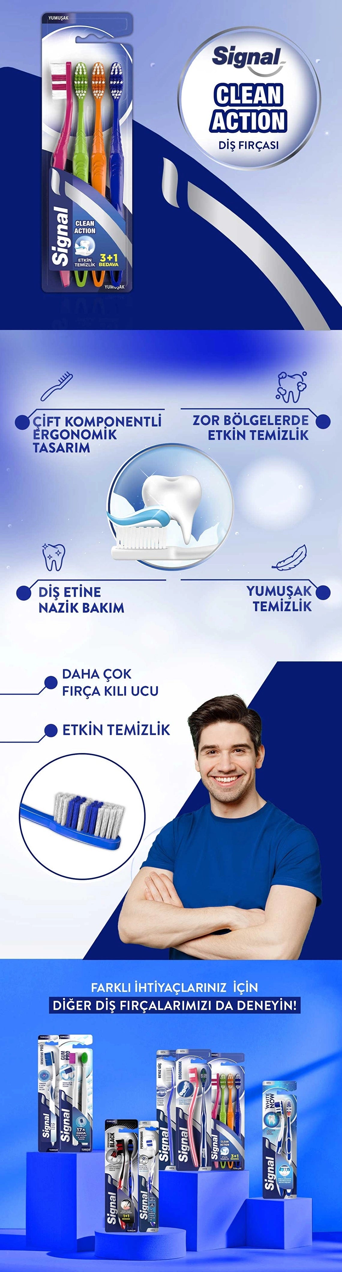 Signal Clean Action Toothbrush 3+1 (Soft)