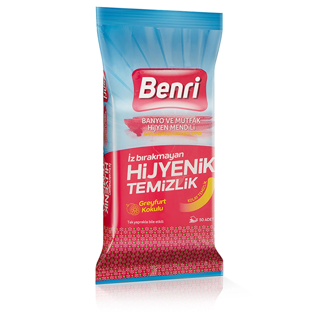 Benri Bathroom and Kitchen Hygiene Wipes 50&