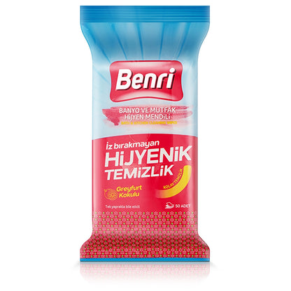 Benri Bathroom and Kitchen Hygiene Wipes 50&