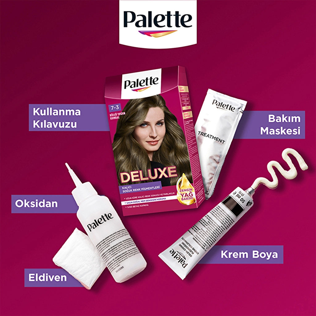 Palette Deluxe Intense Colors Hair Dye 7-3 Ashy Intense Auburn