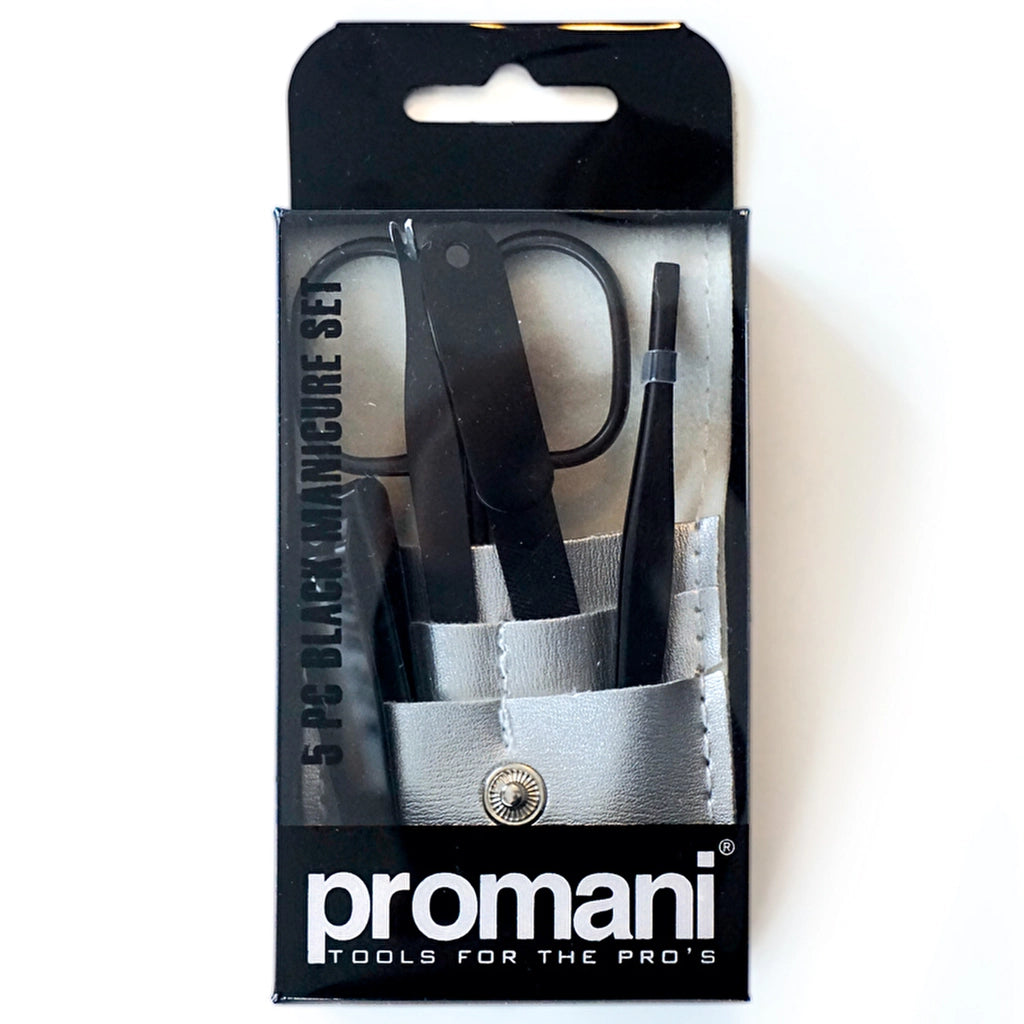 Promani 5-Piece Black Manicure Set