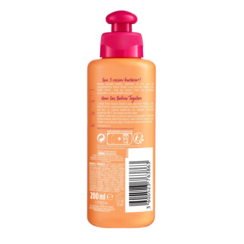 Loreal Paris Elseve Dream Long Bye-Bye Scissors Hair Care Cream 200 ml