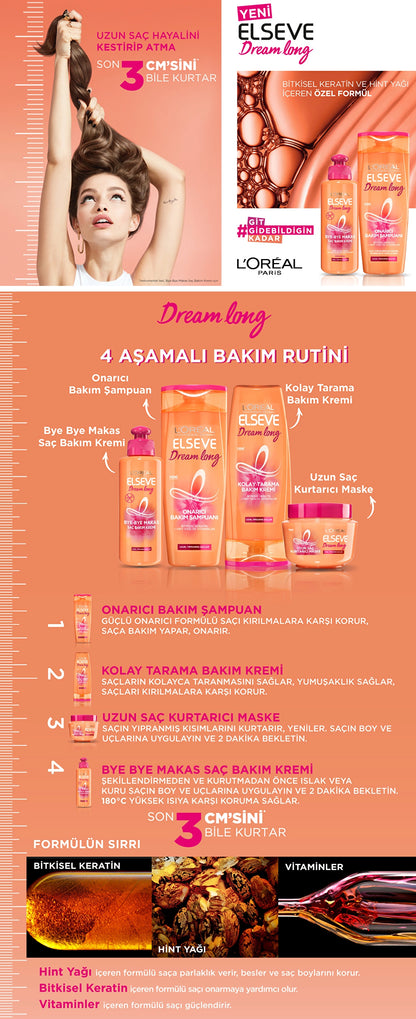 Loreal Paris Elseve Dream Long Bye-Bye Scissors Hair Care Cream 200 ml