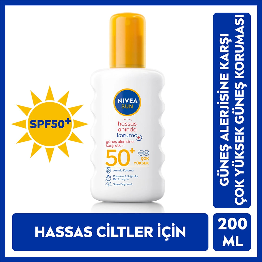 Nivea Sun SPF50 Instant Protective Body Sun Spray Against Sun Allergy 200 ml
