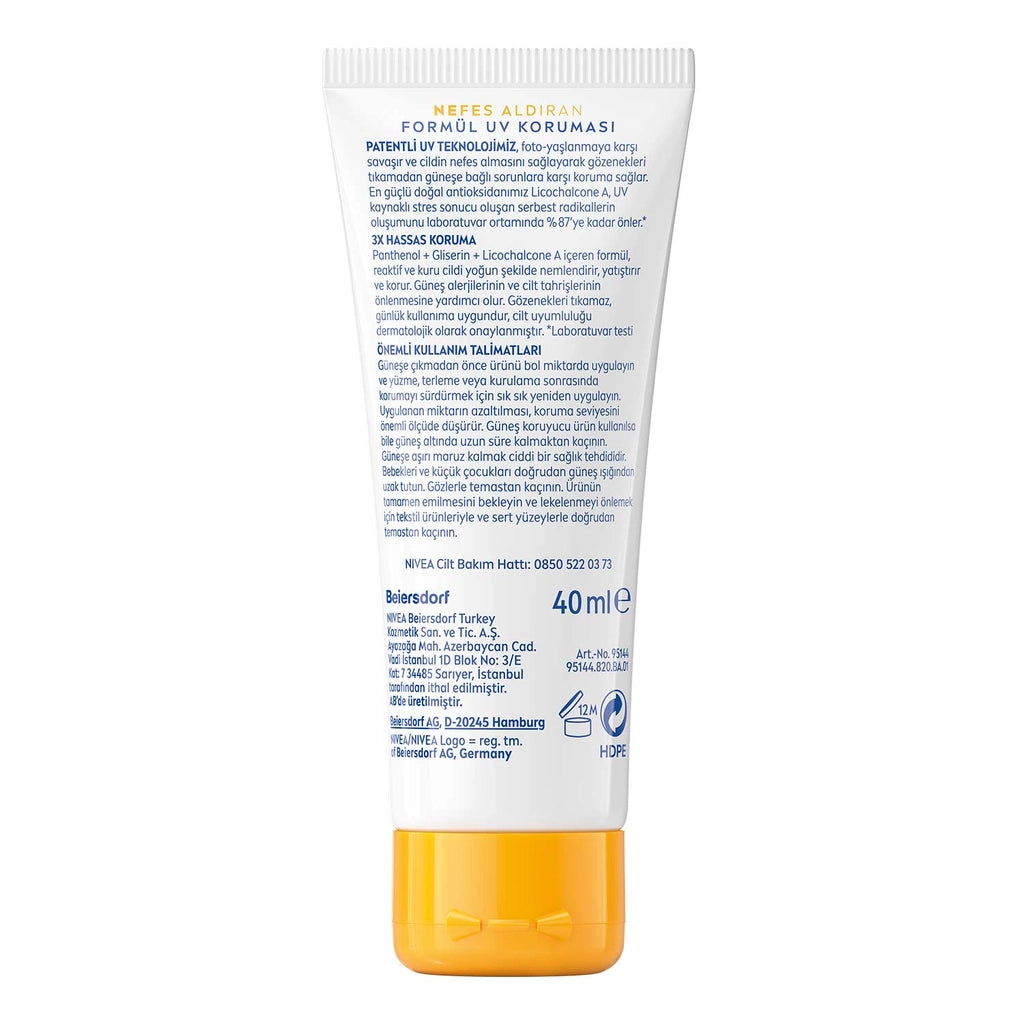 Nivea Sun SPF50 Sensitive Soothing Moisturizing Facial Sun Cream 40 ml