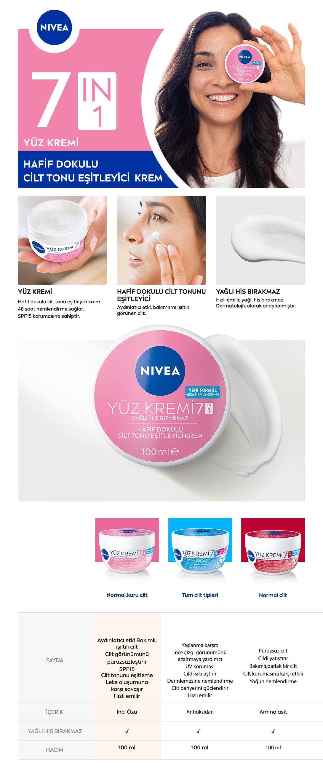 Nivea Light Textured Skin Tone Equalizing Face Care Cream 100 ml