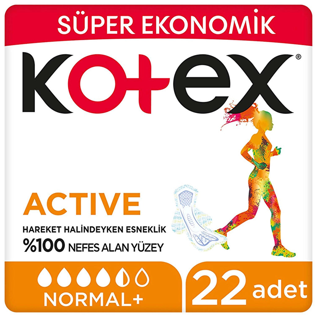Kotex Active Hygienic Pads Normal 22 Pack Super Economical