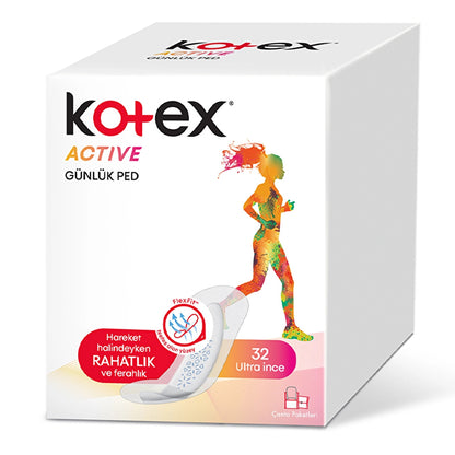 Kotex Active Ultra Thin Daily Pads 32 Pack