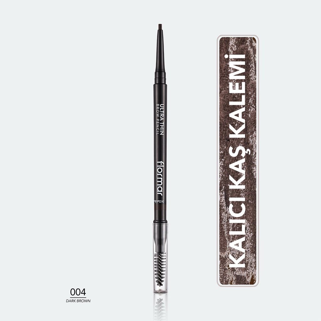 Flormar Ultra Thin Eyebrow Pencil with Fine Tip and Bristle Brush 001 Beige