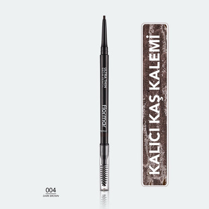 Flormar Ultra Thin Eyebrow Pencil with Fine Tip and Bristle Brush 001 Beige
