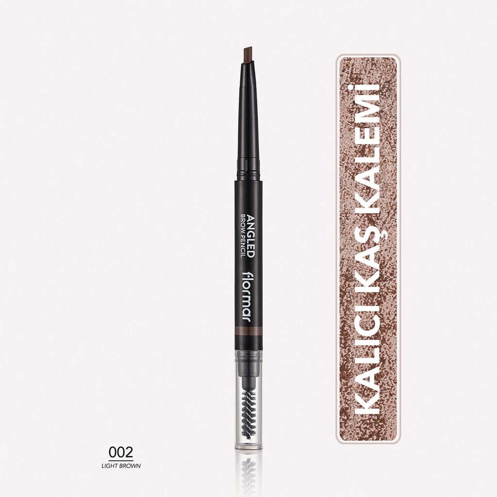 Flormar Angled Eyebrow Pencil with Angled Tip and Bristle Brush 001 Beige