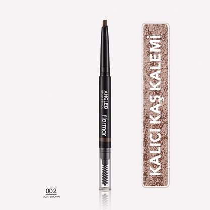 Flormar Angled Eyebrow Pencil with Angled Tip and Bristle Brush 001 Beige