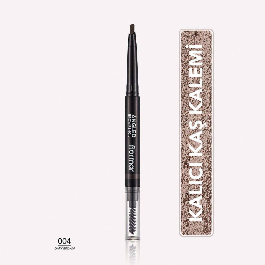 Flormar Angled Eyebrow Pencil with Angled Tip and Bristle Brush 001 Beige