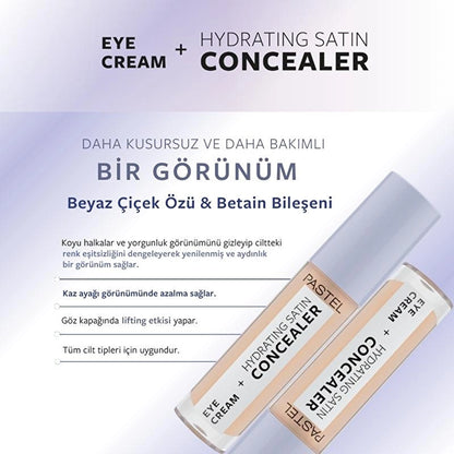 Pastel Makeup To Skincare Eye Cream + Hydrating Satin Concealer - Eye Cream + Under Eye Concealer 63 Milkshake