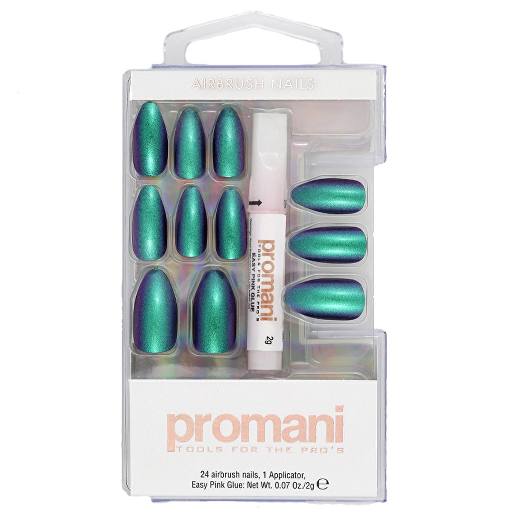 Promani Neon Oil Fake Nails Kit 24 Pcs