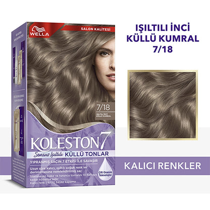 Wella Koleston 7 Kit Infinite Shimmer Ashy Shades 7/18 Shimmer Pearl Ashy Brunette