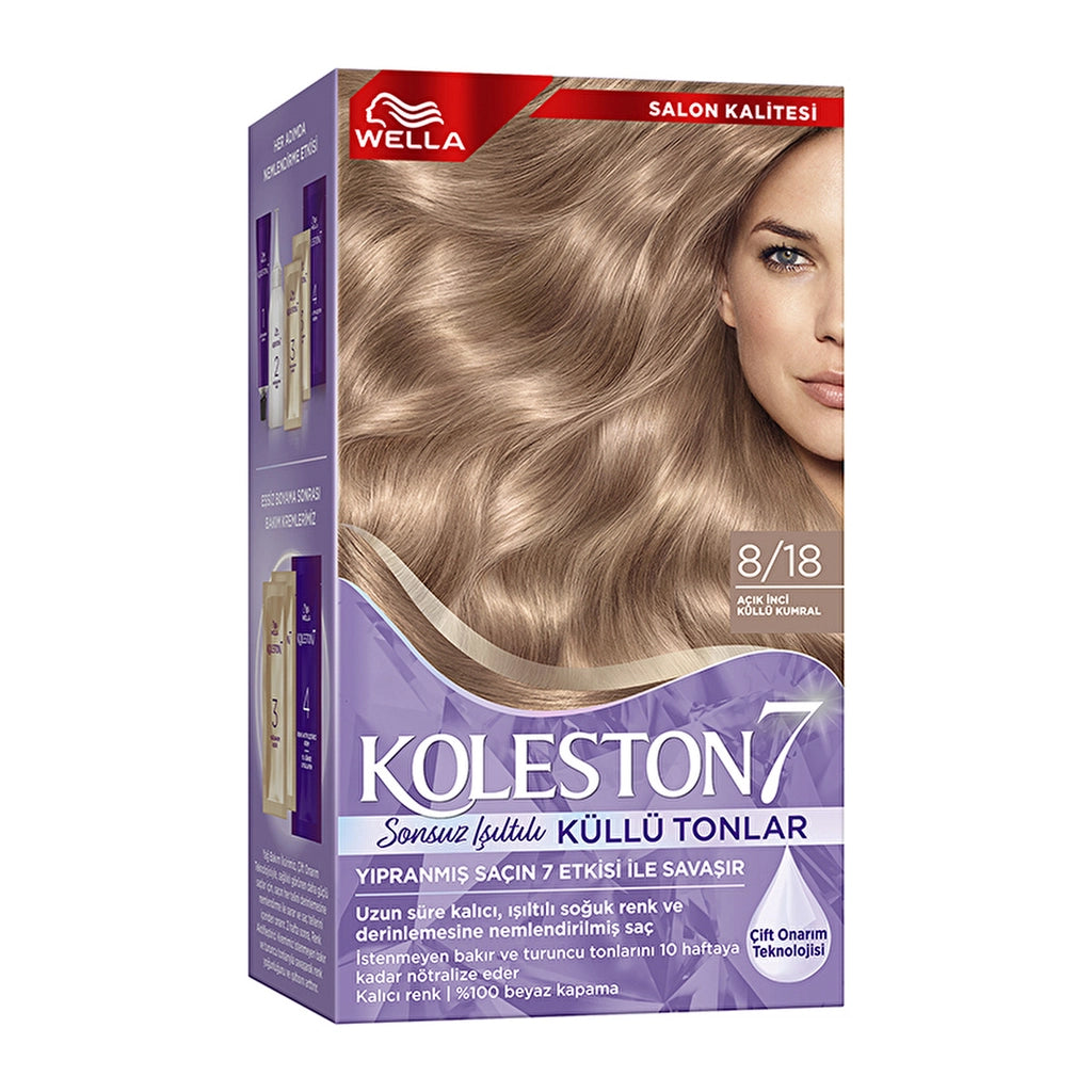 Wella Koleston 7 Kit Infinite Shimmer Ashy Shades 8/18 Light Pearl Ashy Brunette