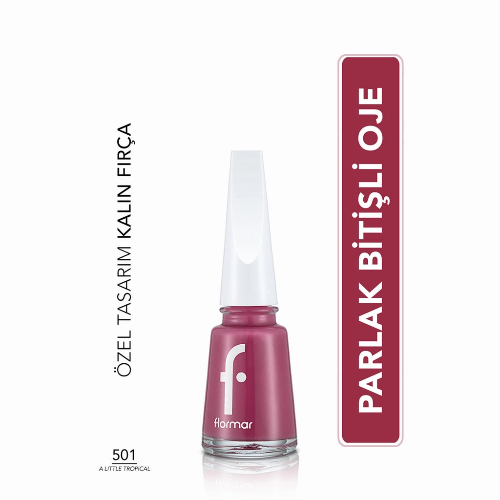 Flormar Nail Enamel Intensely Pigmented Nail Polish 313 Black Minimalism