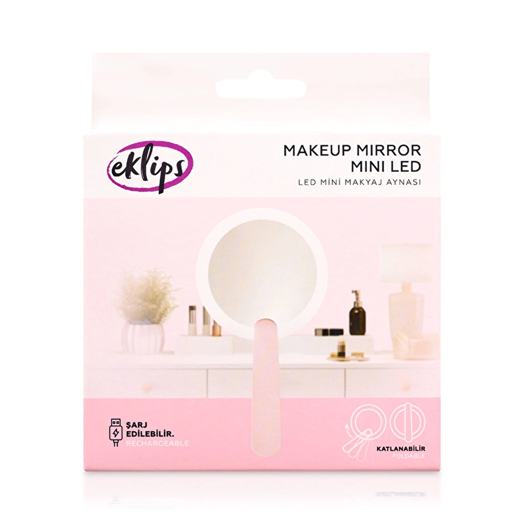 Eklips Mini Makeup Mirror Led Pink