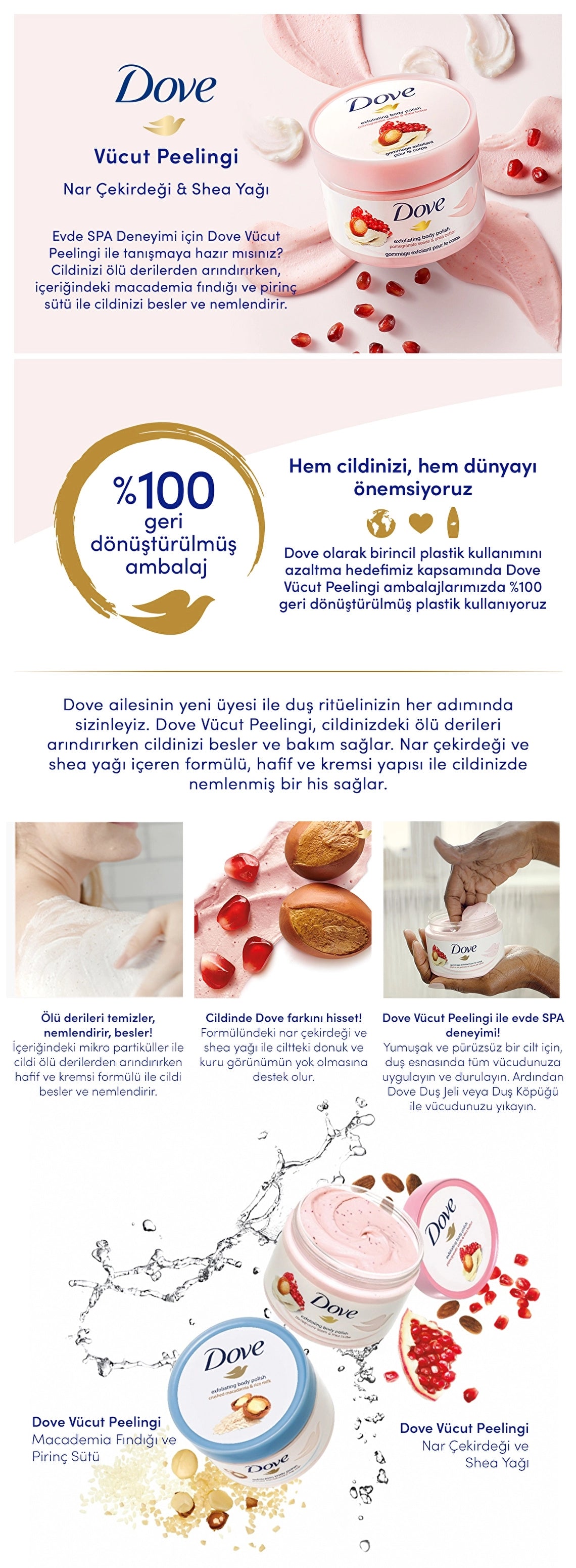 Dove Body Peeling Pomegranate Seed &amp; Shea Butter 225 ml