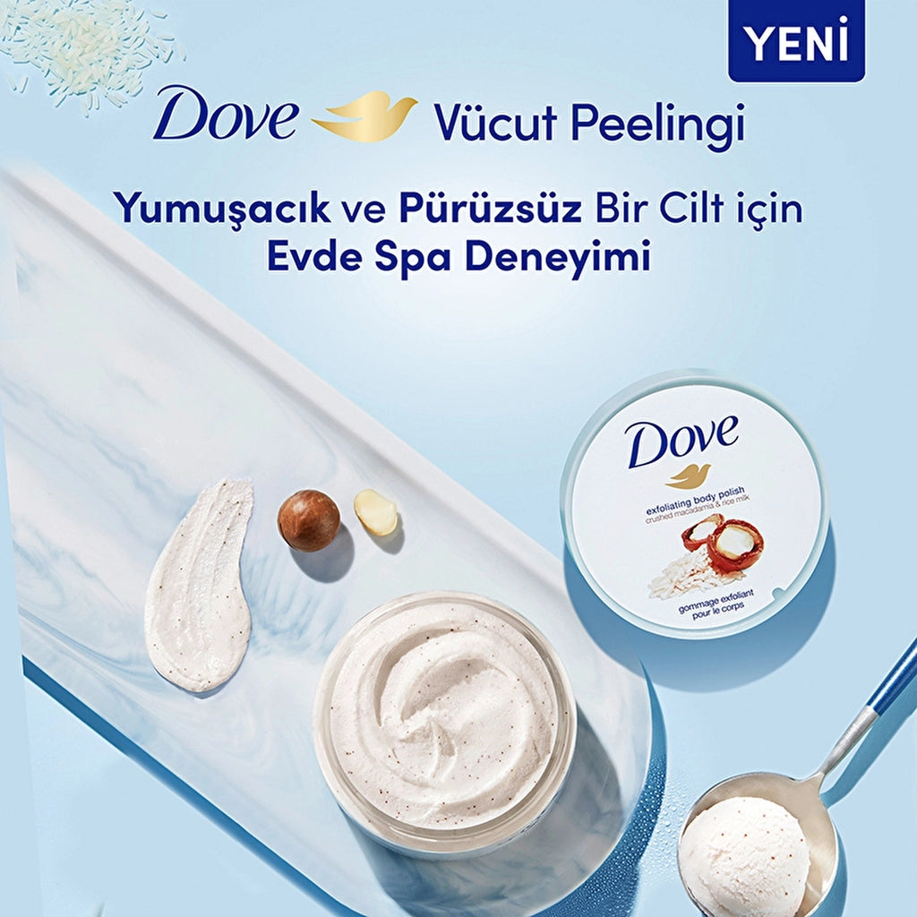 Dove Body Scrub Macadamia Nut &amp; Rice Milk 225 ml