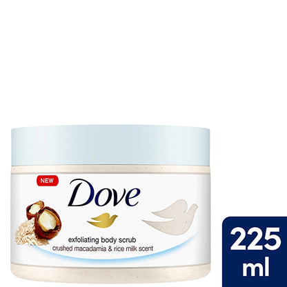 Dove Body Scrub Macadamia Nut &amp; Rice Milk 225 ml