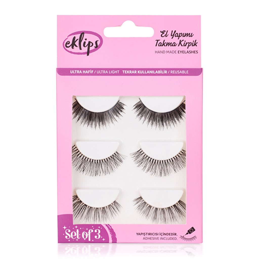 Eklips False Eyelashes Set 3 Pieces (Handmade)