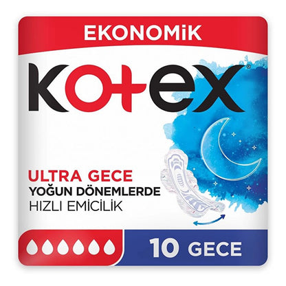 Kotex Ultra Double Hygienic Pads Night 10 Pack
