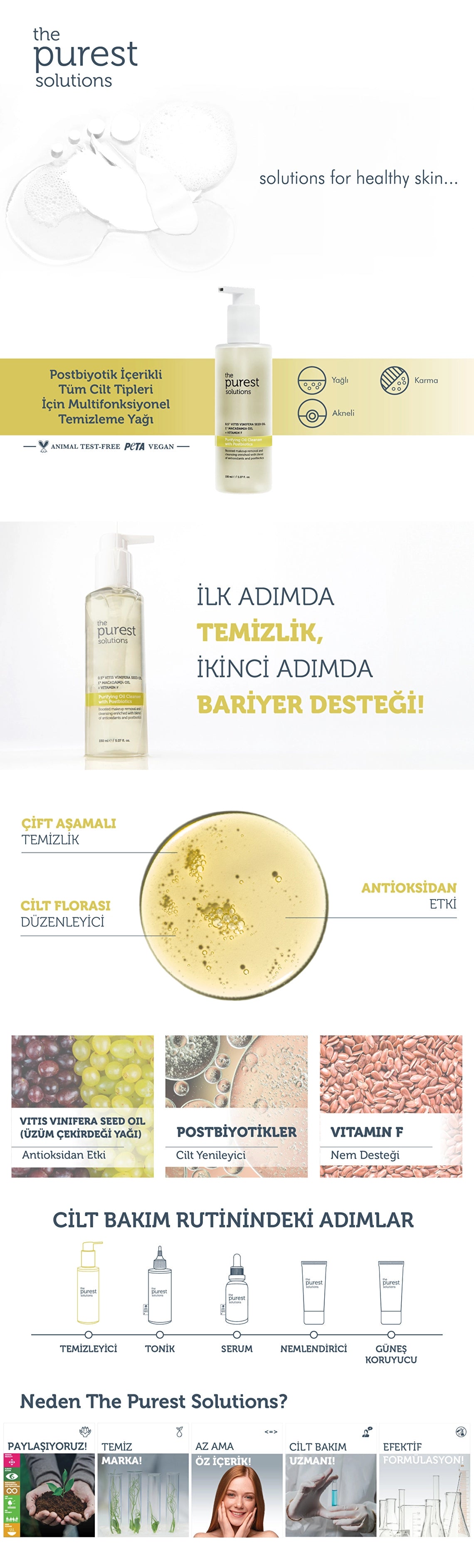 The Purest Solutions Multifunctional Purifying Cleansing Oil with Postbiotic Content 150 ml