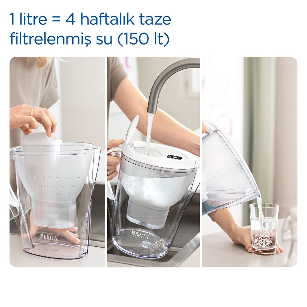 Brita Marella XL Water Purification Jug with 3 Filters - White 3.5 L
