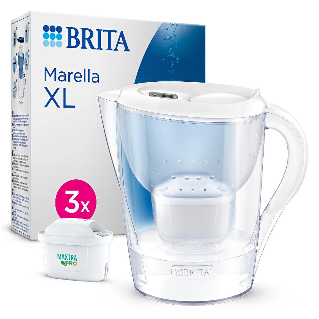 Brita Marella XL Water Purification Jug with 3 Filters - White 3.5 L