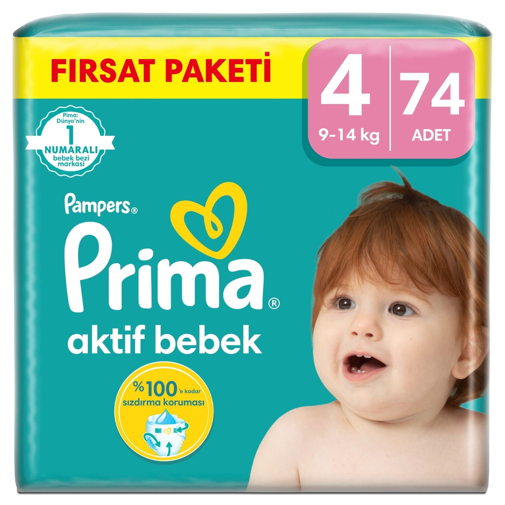 Prima Pampers Baby Diapers Active Baby Size 4 74 Pieces Mega Deal Package