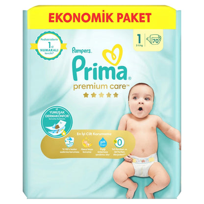 Prima Pampers Baby Diapers Premium Care Number 1 70 Pieces Newborn Economic Package