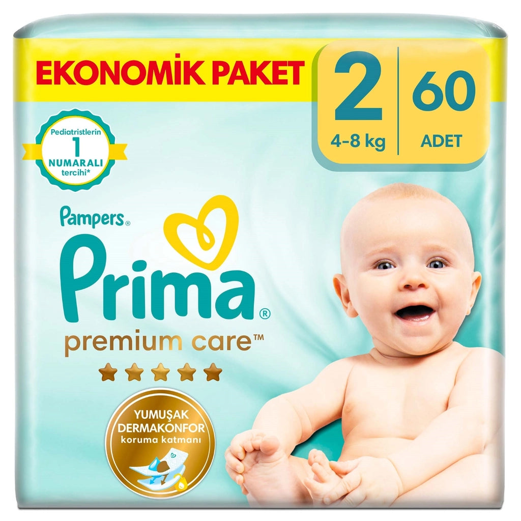 Prima Pampers Baby Diapers Premium Care Size 2 60 Pieces Economical Package