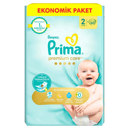 Prima Pampers Baby Diapers Premium Care Size 2 60 Pieces Economical Package