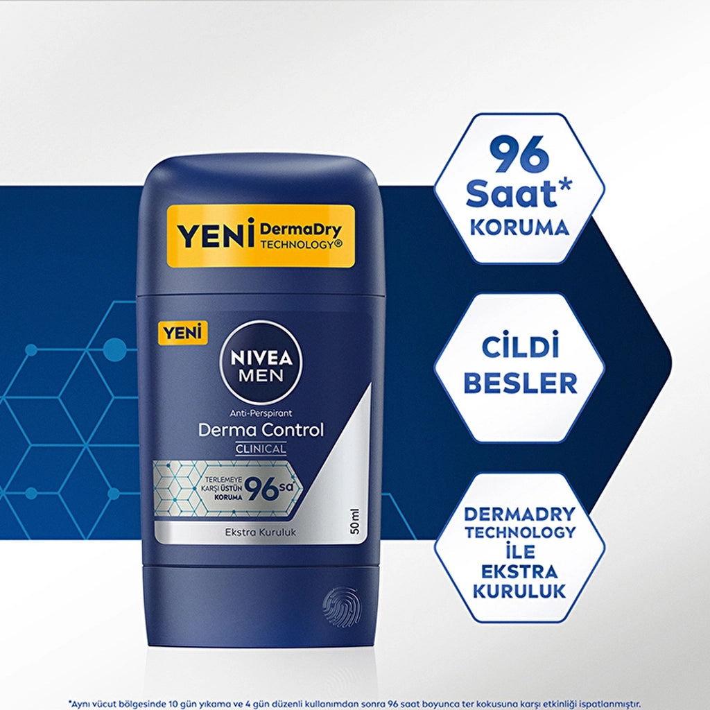 Nivea Men Male Stick Deodorant Derma Control Clinical 50 ml