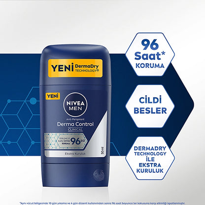 Nivea Men Male Stick Deodorant Derma Control Clinical 50 ml