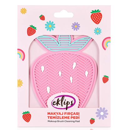Eklips Makeup Brush Cleaning Pad Strawberry