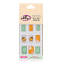 Eklips False Nails Orange Green Orange Patterned Square 24-Piece