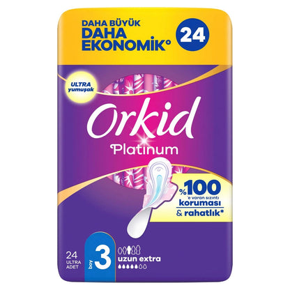 Orkid Platinum Night &amp; Day (Size 3) Sanitary Pads 24 Pieces