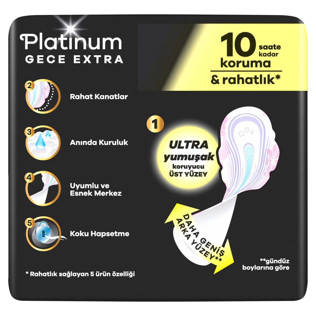 Orkid Platinum Night Extra (Size 4) Hygienic Pads 5 Pieces