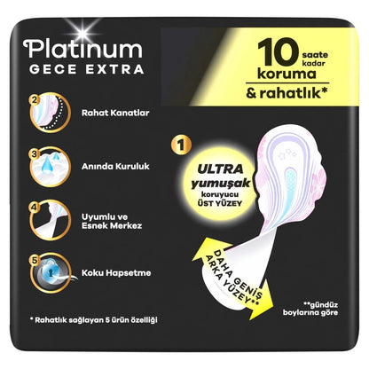 Orkid Platinum Night Extra (Size 4) Hygienic Pads 5 Pieces