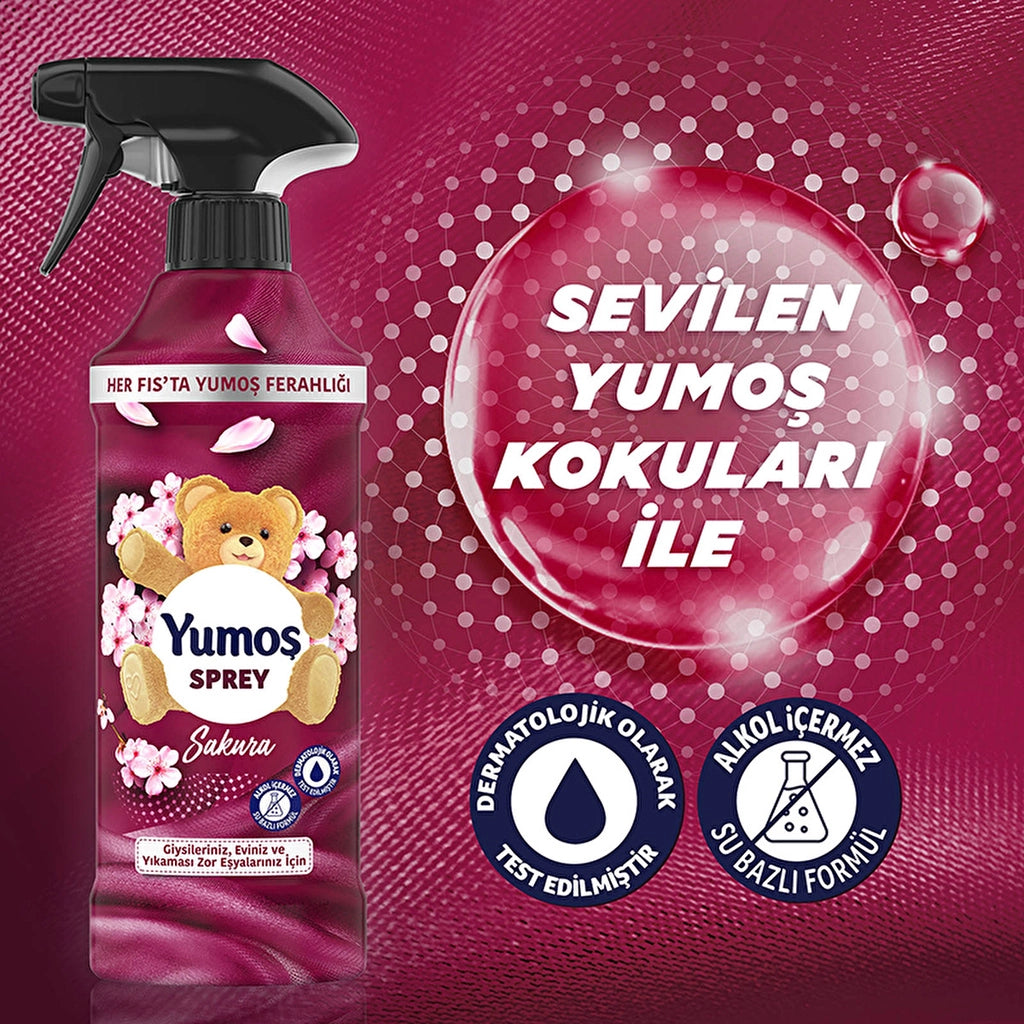 Yumoş Home and Textile Spray Sakura 450 ml for Hard-to-Wash Items