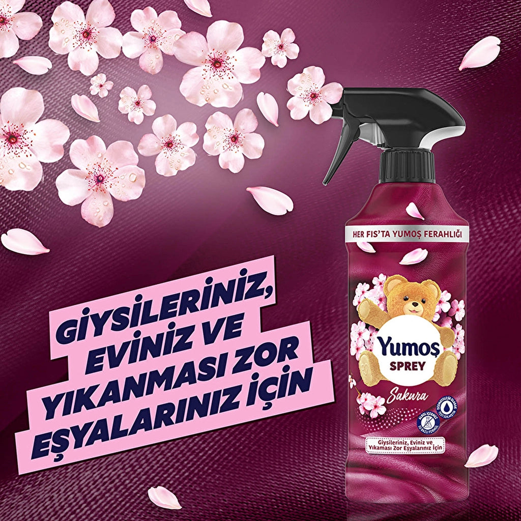 Yumoş Home and Textile Spray Sakura 450 ml for Hard-to-Wash Items